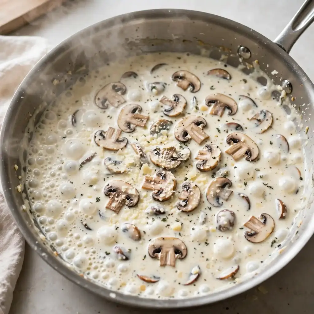 Easy One-Pan Chicken Alfredo Recipe 4 alfredo pasta with mushrooms