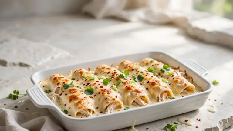 Chicken Enchiladas: Easy Creamy White Sauce Version 7 chicken enchiladas