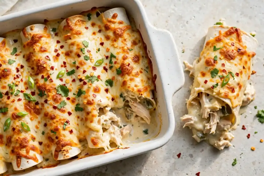 Chicken Enchiladas: Easy Creamy White Sauce Version 2 chicken enchiladas