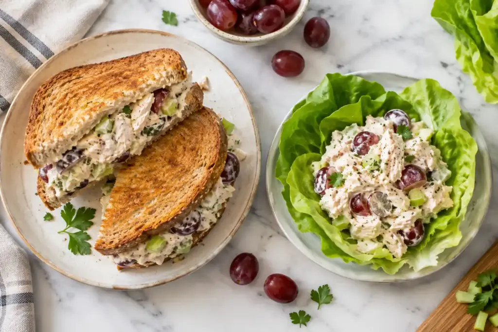 Easy Chicken Salad Recipe (Creamy, No-Fuss, Ready in 15 Minutes) 5 chicken salad recipe serving variations