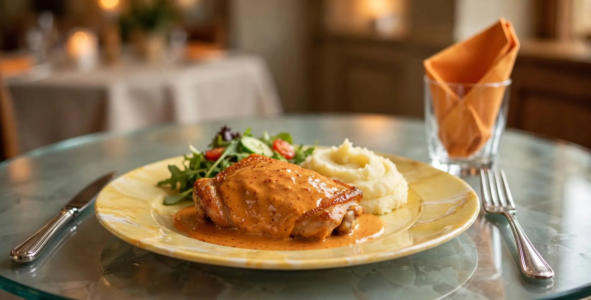 Easy Creamy Paprika Chicken Thighs with Mashed Potatoes 1 paprika chicken