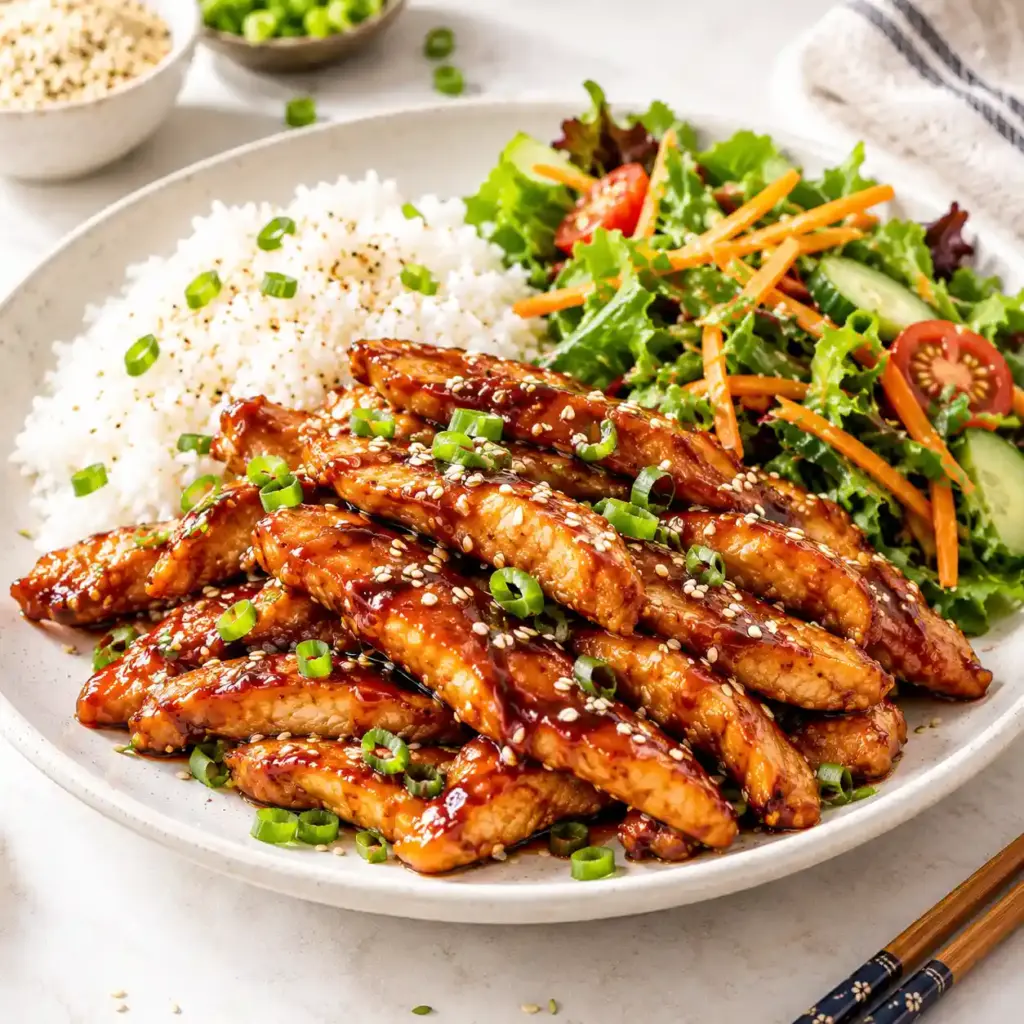Crispy Teriyaki Chicken Strips with a Sticky Honey Glaze 2 crispy teriyaki chicken