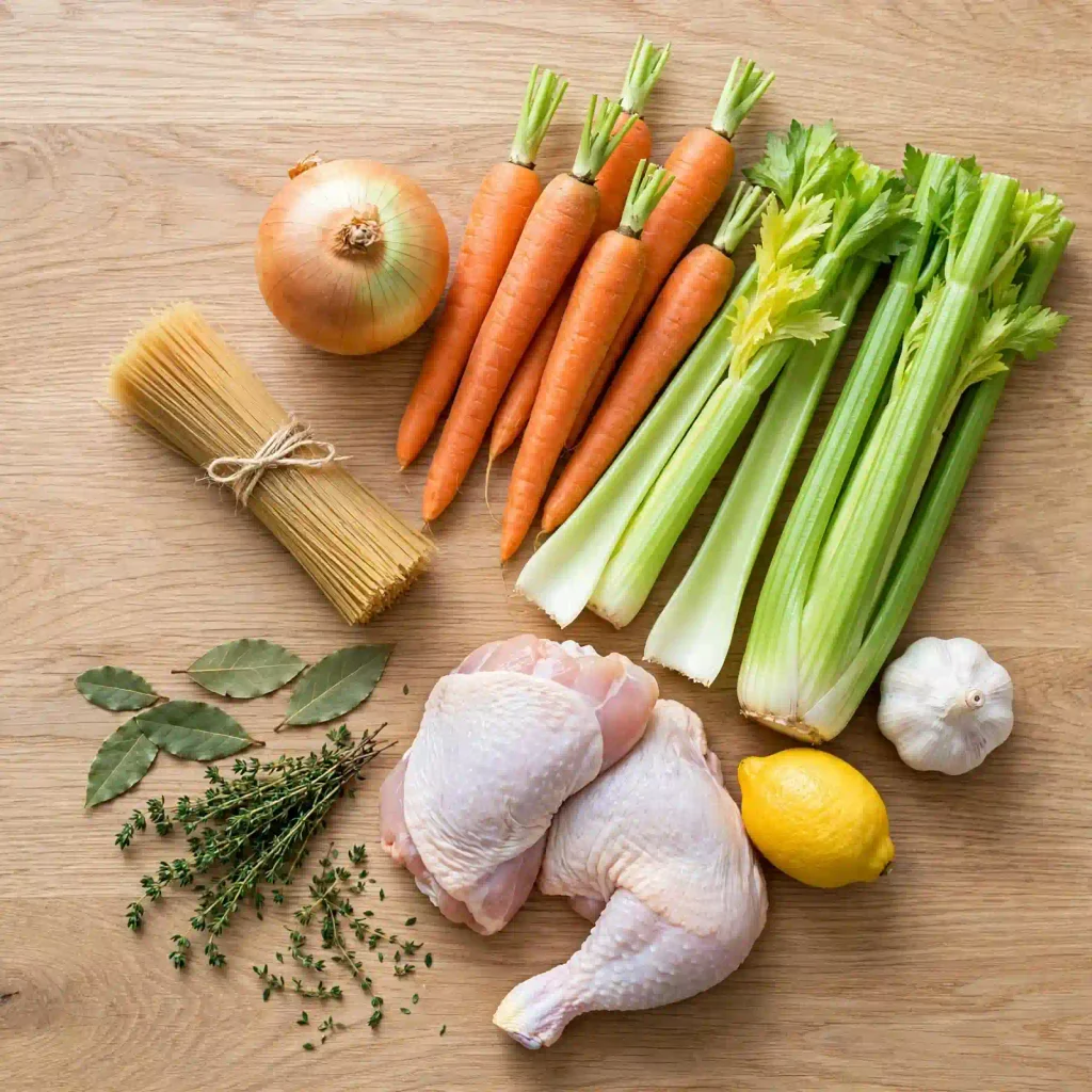 Easy Homemade Chicken Noodle Soup (One-Pot, From Scratch) 2 chicken noodles soup ingredients