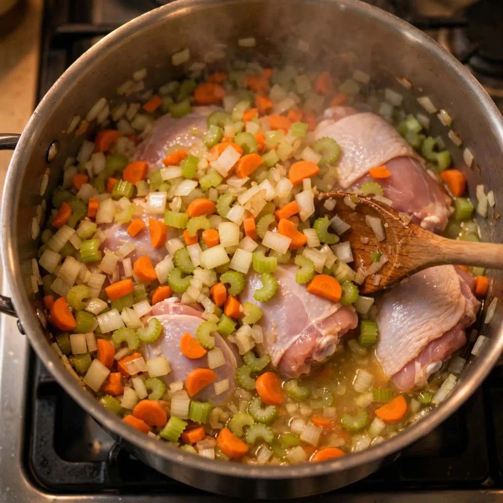Easy Homemade Chicken Noodle Soup (One-Pot, From Scratch) 3 stovetop soup saut