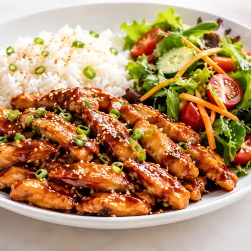 Crispy Teriyaki Chicken Strips with a Sticky Honey Glaze 6 teriyaki chicken