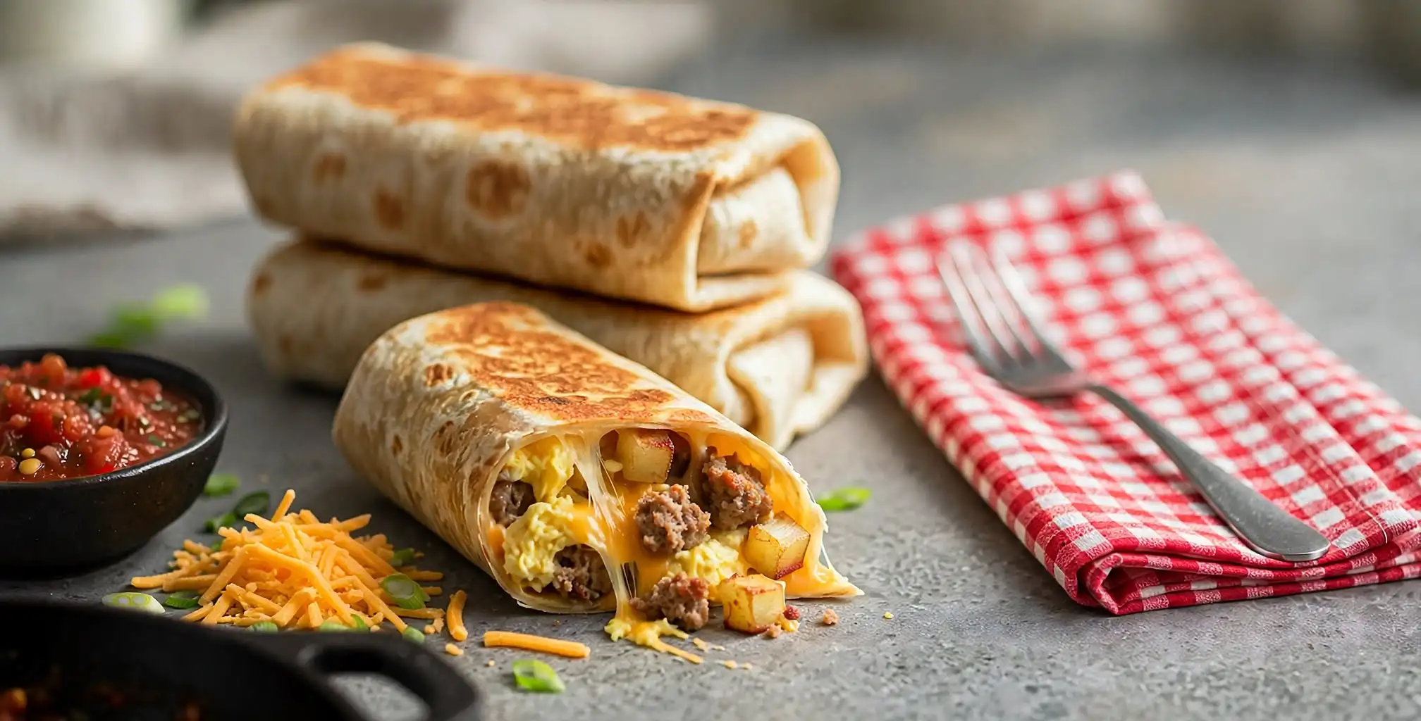 Breakfast Burritos: Easy Make-Ahead Recipe with Sausage, Egg and Cheese 1 Breakfast Burritos