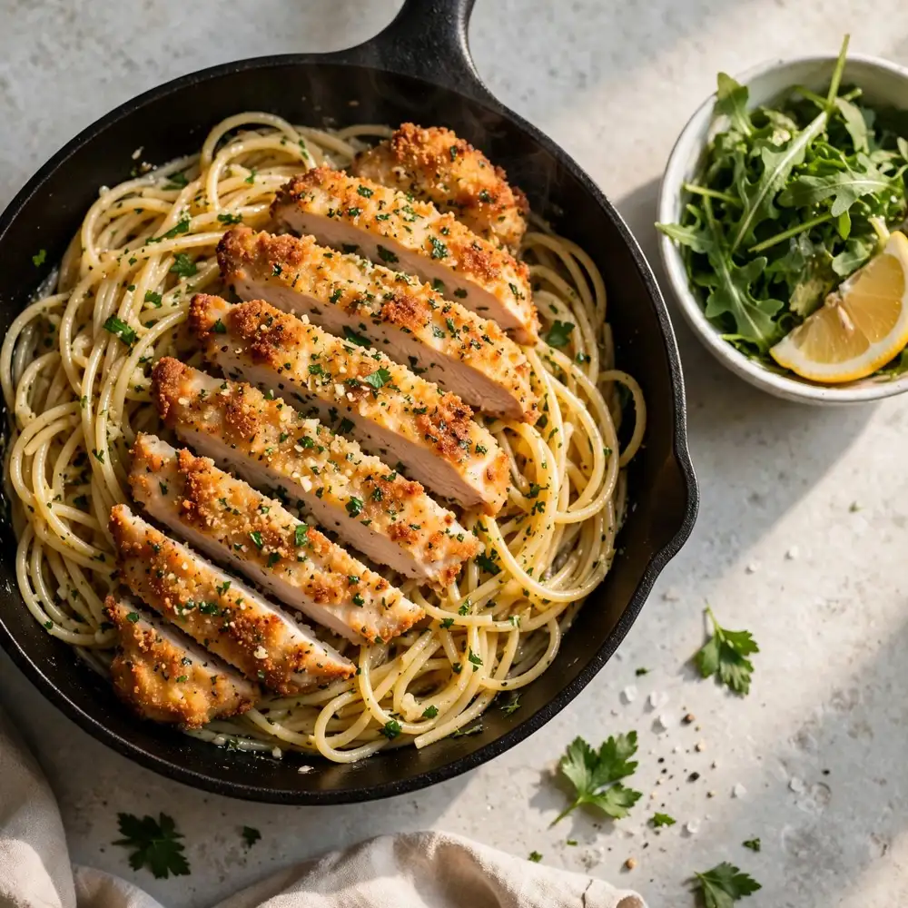 parmesan chicken and spaghetti